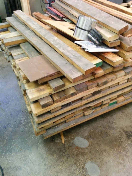 When Menards closed their old store we purchased this big pallet of pretty rough 2x4s for $10.